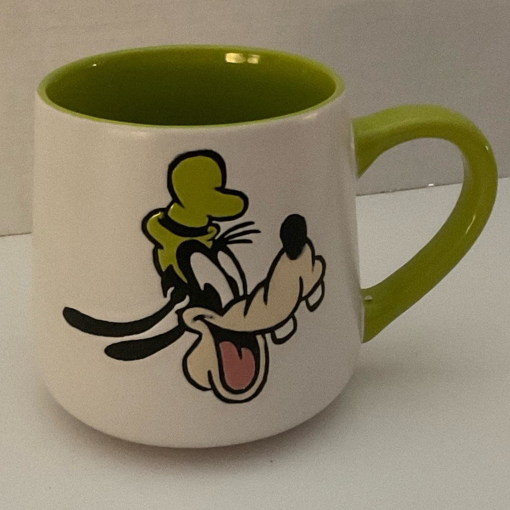 Zrike Brands Mickey Pals Goofy Mug - White/Lime‎ Ceramic Coffee Cup - 18oz - NEW